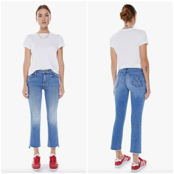 💕MOTHER💕 The Insider Crop Step Fray Jeans ~ Juicin' 34 NWT - Picture 1 of 16
